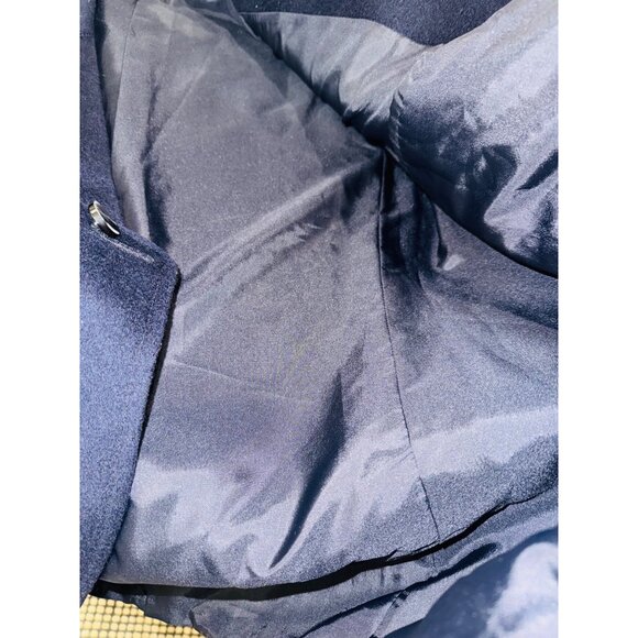 Vintage Mens Navy Virgin Wool Peacoat Overcoat Notch Lapel 3 Button Academic - Picture 11 of 11